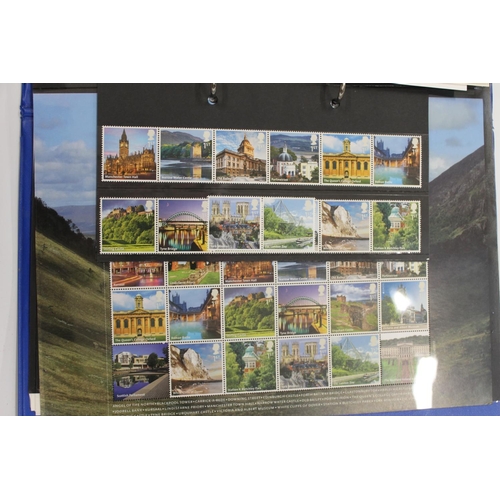 544 - Blue ring binder album of GREAT BRITAIN GB mint stamps including The Sports of London 2012 sheet, sh... 