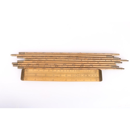 381 - Boxwood spile rod for gauging or dipping whisky and other casks, a proof slide rule, a Sikes hydrome... 