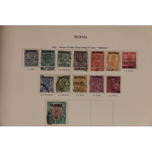 541 - Stamp collection including four green and four red New Age British Empire Stamp Albums with mostly 1... 