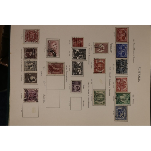 541 - Stamp collection including four green and four red New Age British Empire Stamp Albums with mostly 1... 