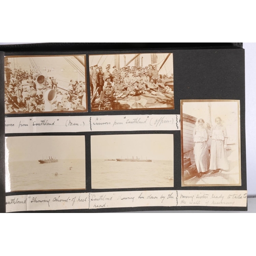 859 - WWI era album of photographs, many taken aboard the Hospital ship HMHS Neuralia, the majority of the... 