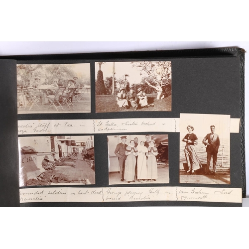 859 - WWI era album of photographs, many taken aboard the Hospital ship HMHS Neuralia, the majority of the... 