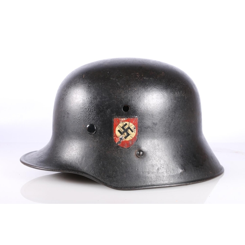 868 - Austrian transitional Nazi German Third Reich SS helmet with double decals, the interior with 'Mille... 