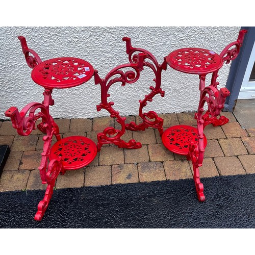 437 - Pair of painted wrought iron table bases