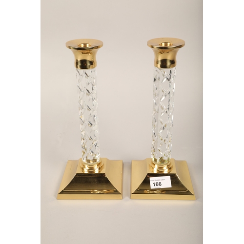 166 - Pair of Waterford Crystal candlesticks (2).