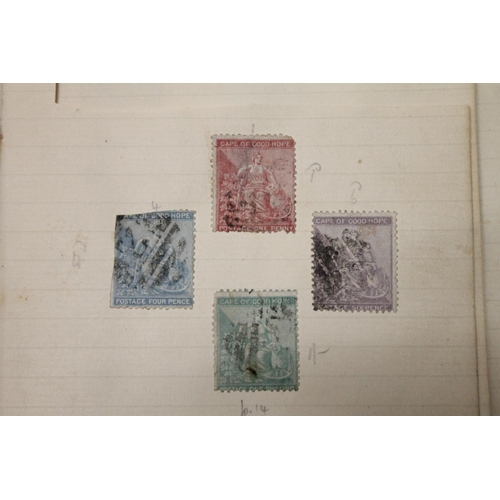 552 - Stamp collection to include an old jotter of good 19th century used stamps to include GB QV 1d penny... 