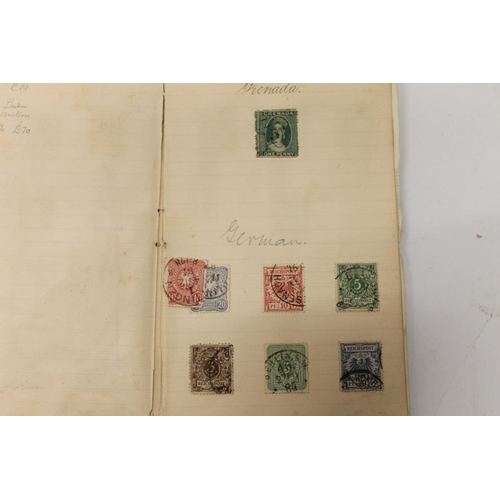 552 - Stamp collection to include an old jotter of good 19th century used stamps to include GB QV 1d penny... 