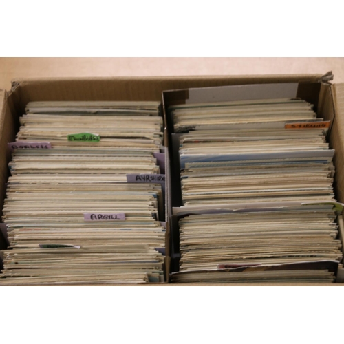 439 - Box containing around 1000 postcards, most of Scottish topographical interest sorted by county inclu... 