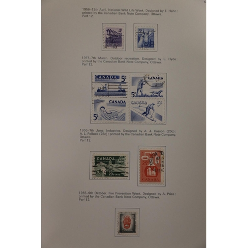 521 - Stamp collection held across six albums to include two leatherette albums in slip cases Canadian min... 