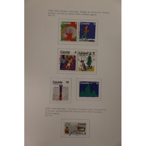 521 - Stamp collection held across six albums to include two leatherette albums in slip cases Canadian min... 