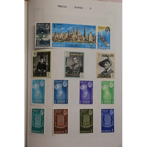 530 - Stamp collection held in two albums of used world 20th century, GB mint stamp presentation packs FV~... 