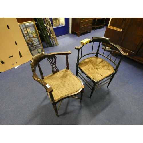 487 - Two antique corner chairs. a/f