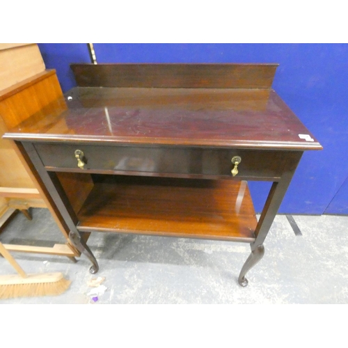 490 - Edwardian mahogany two tier buffet fitted two drawers