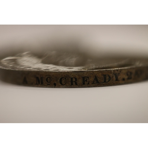 743 - Medal of A McCready of the 2nd Waikato Regiment comprising a Victorian New Zealand medal, 1861-1866 ... 