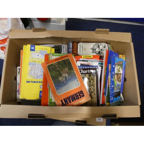 472 - Two boxes of vintage travel guides.