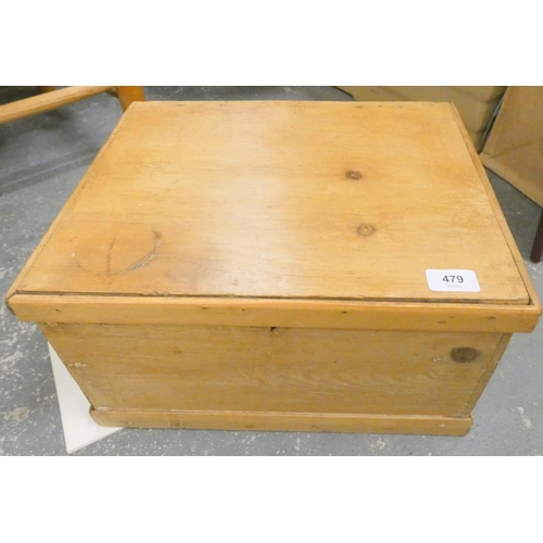 479 - Small antique pine tool box and another box.