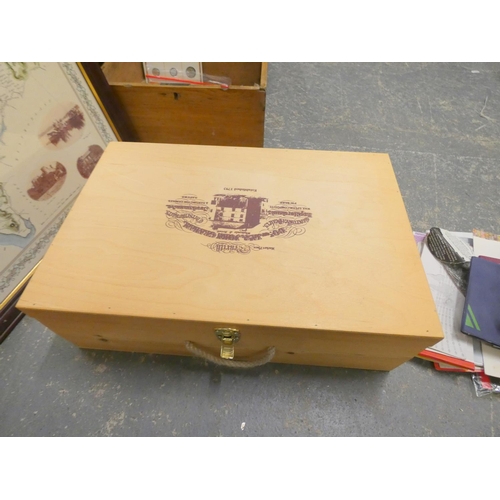 479 - Small antique pine tool box and another box.