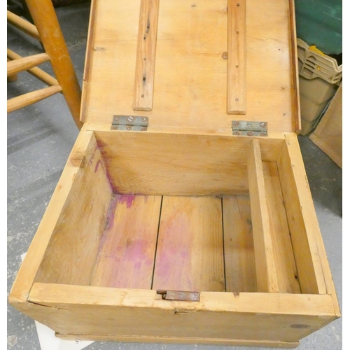 479 - Small antique pine tool box and another box.