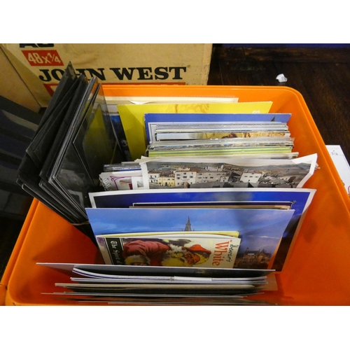 48 - Large box of vintage postcards.