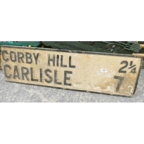 480 - Cast iron vintage sign Carlisle and Corby.