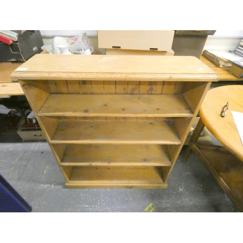 486 - Antique pine four tier book shelves.