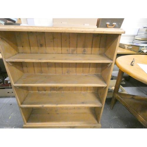 486 - Antique pine four tier book shelves.