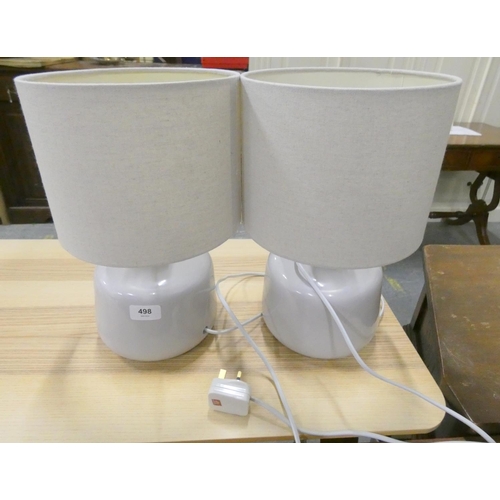 498 - Pair of modern Dunelm lights.