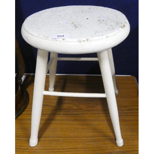 504 - Small painted country style stool.