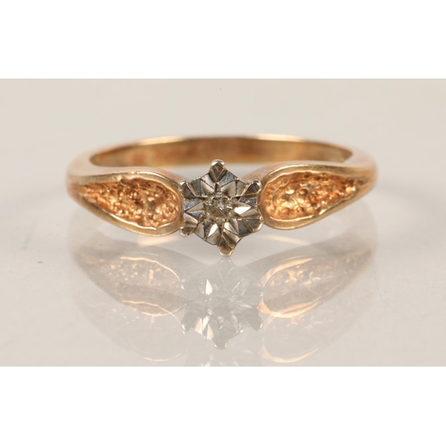 49A - 9 ct gold ring, 