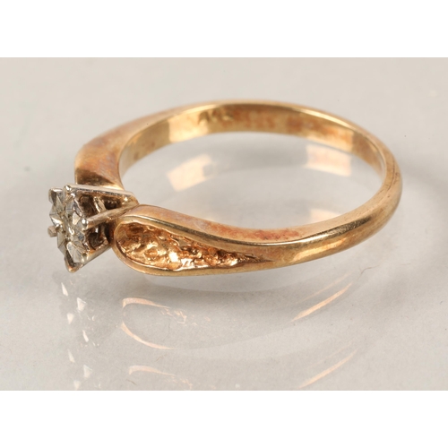 49A - 9 ct gold ring, 