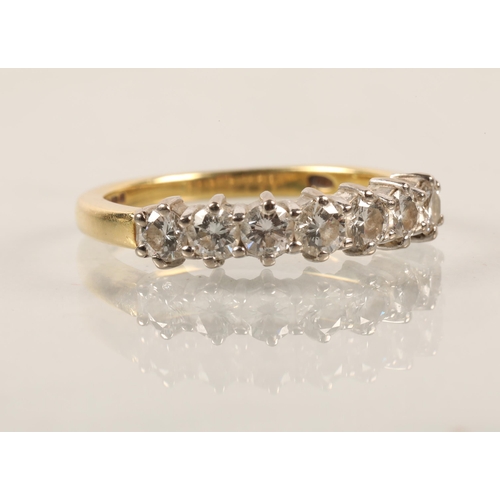 59 - 18ct gold seven stone diamond ring.Ring size K