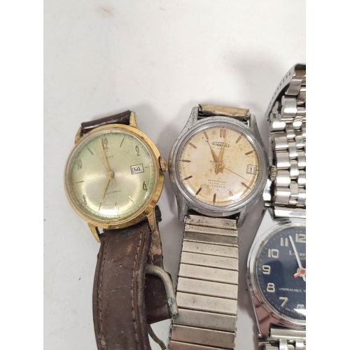 104 - Five vintage watches to include Lucerne De Luxe, Accurist 21 Jewels automatic, Aureole 17 jewels, Sp... 