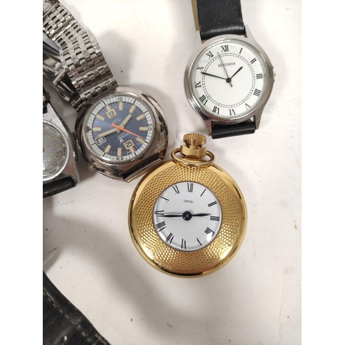 109 - Collection of vintage and modern watches to include a Smiths 1970s pocket watch, Cronel 17 jewels Je... 