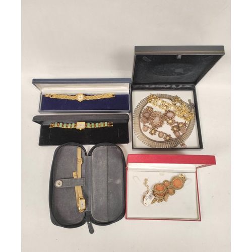 112 - Collection of costume jewellery and cased watches. 