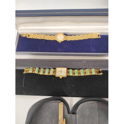 112 - Collection of costume jewellery and cased watches. 