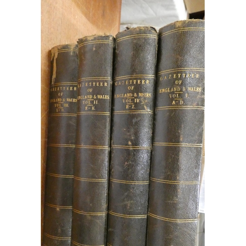 83 - Antique Gazetteer of England and Wales, four volumes, leather bound.