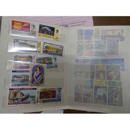 218 - Two albums of various stamps to include Channel Islands.