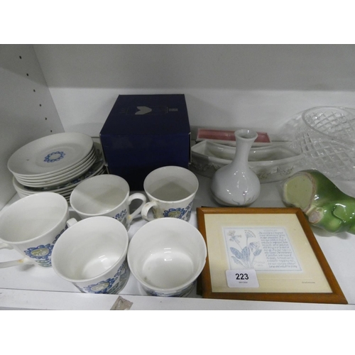 223 - Various household crockery, glassware etc.