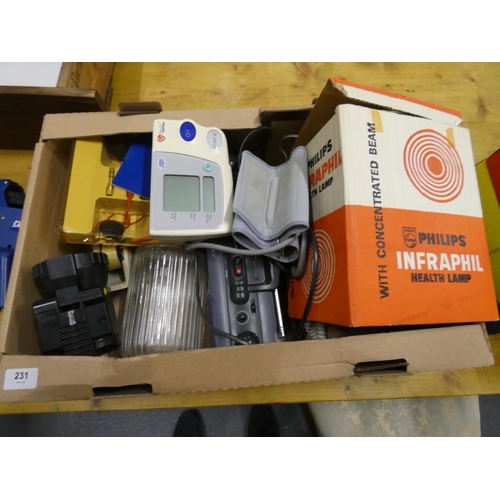 231 - Box of various electricals.