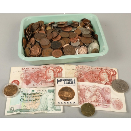 134 - Large quantity of various coins and notes