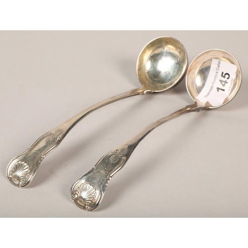 145 - Pair of Georgian Scottish small silver toddy ladles (2)