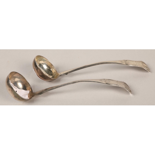 145 - Pair of Georgian Scottish small silver toddy ladles (2)