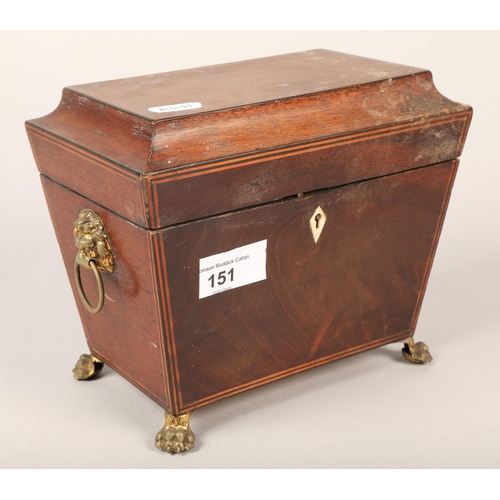 151 - Mahogany Sarcophagus tea caddy