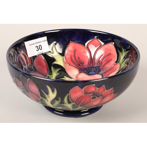 30 - Moorcroft Anemone bowl, 16 cm diameter