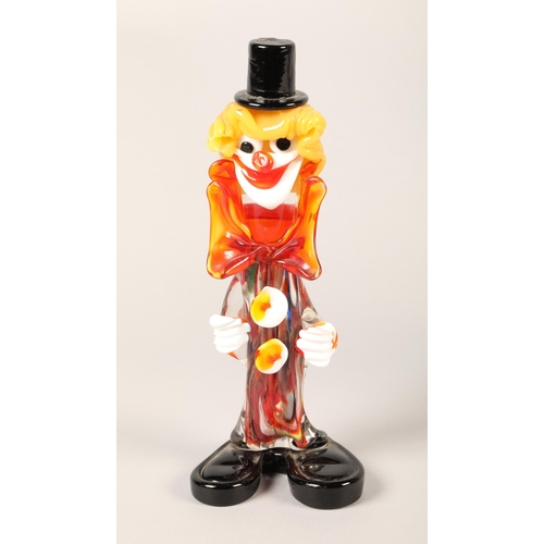 6 - Two Murano style glass clowns, highest 30 cm(2)