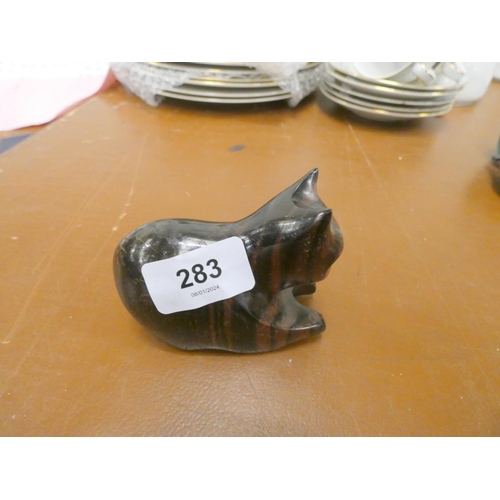 283 - Danish design, cat paperweight. 7cm high.