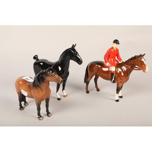 167 - Beswick Champion Black Magic horse, Beswick Pony, Horse and rider (3)