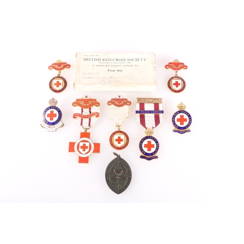 388 - British Red Cross Society medals to include a County of East Lothian enamel medal [23086 HON LADY HO... 