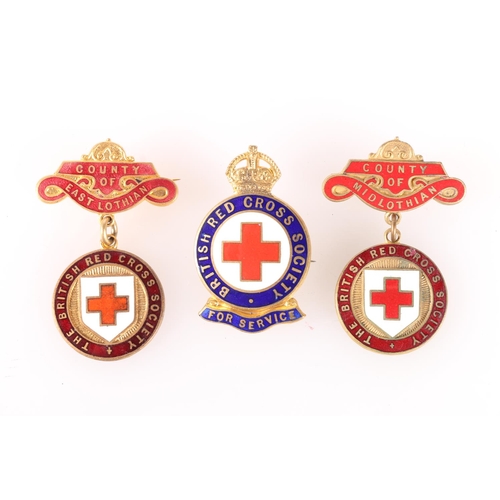 388 - British Red Cross Society medals to include a County of East Lothian enamel medal [23086 HON LADY HO... 