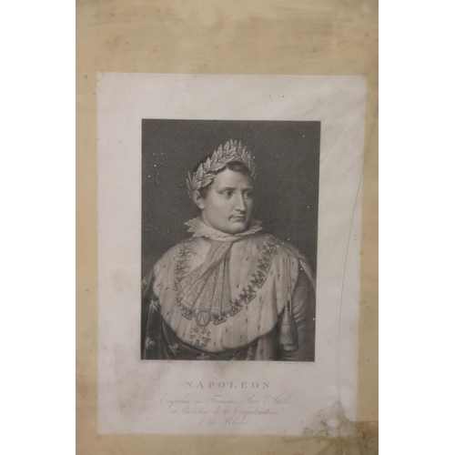 11 - Engravings to include Archbishop Markham, Napoleon, Sir Walter Scott etc. (5)